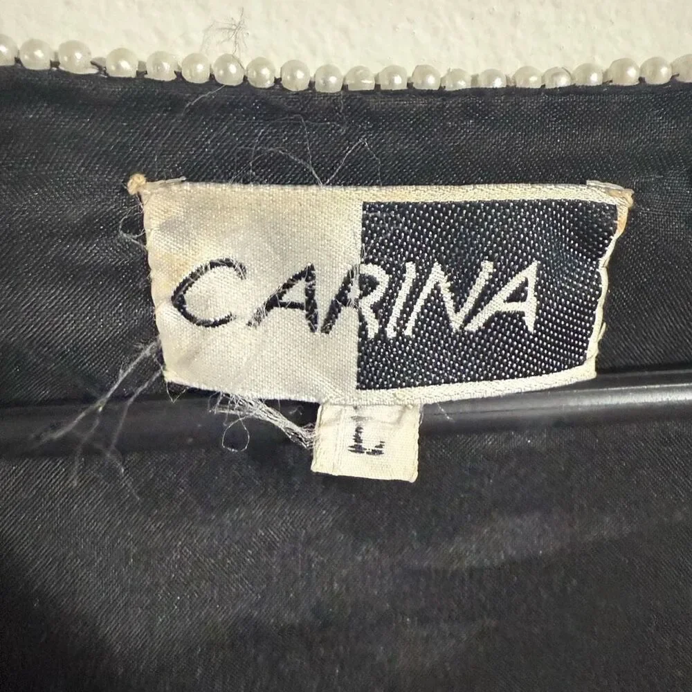 Carina women’s size large, 100% pure silk beaded‎ open front jacket ￼